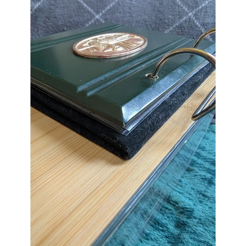 Vintage DesktopFlip Photo Album Green DuckEmblem UnusedPages MCM Cabin Decor